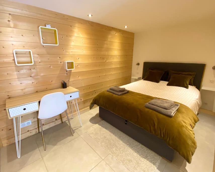 Androsace Appartement Dans Chalet Bois Avec Jacuzzi Privatif Terrasse Et Vue Montagne Les Villards-sur-Thones ภายนอก รูปภาพ