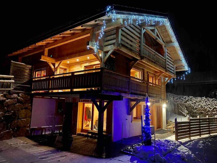 Androsace Appartement Dans Chalet Bois Avec Jacuzzi Privatif Terrasse Et Vue Montagne Les Villards-sur-Thones ภายนอก รูปภาพ